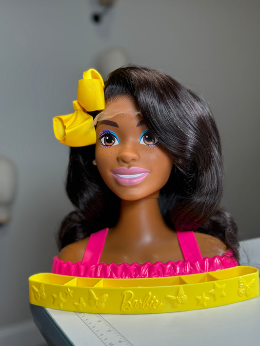 Mini Mane Human Hair Wig for 15” Styling Head (Modeling Head Not Included).