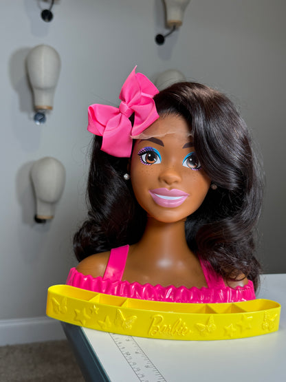 Mini Mane Human Hair Wig for 15” Styling Head (Modeling Head Not Included).