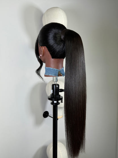 Velvet Flow luxury tie ponytail from Luxe Wraps Collection by Wigs by Shanai.