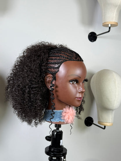 Curly half-down glueless wig – The Island Girl by Wigs by Shanai.