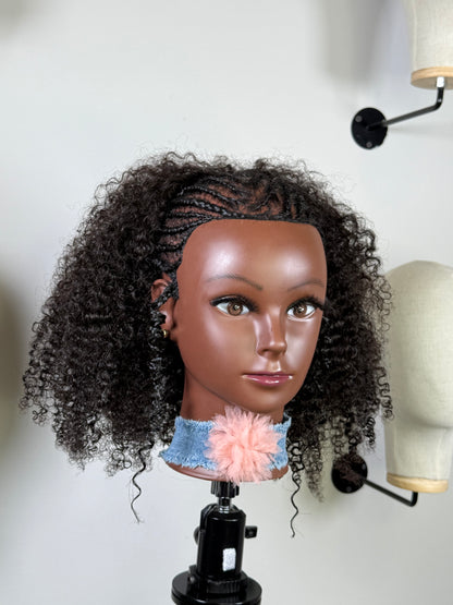 Curly half-down glueless wig – The Island Girl by Wigs by Shanai.