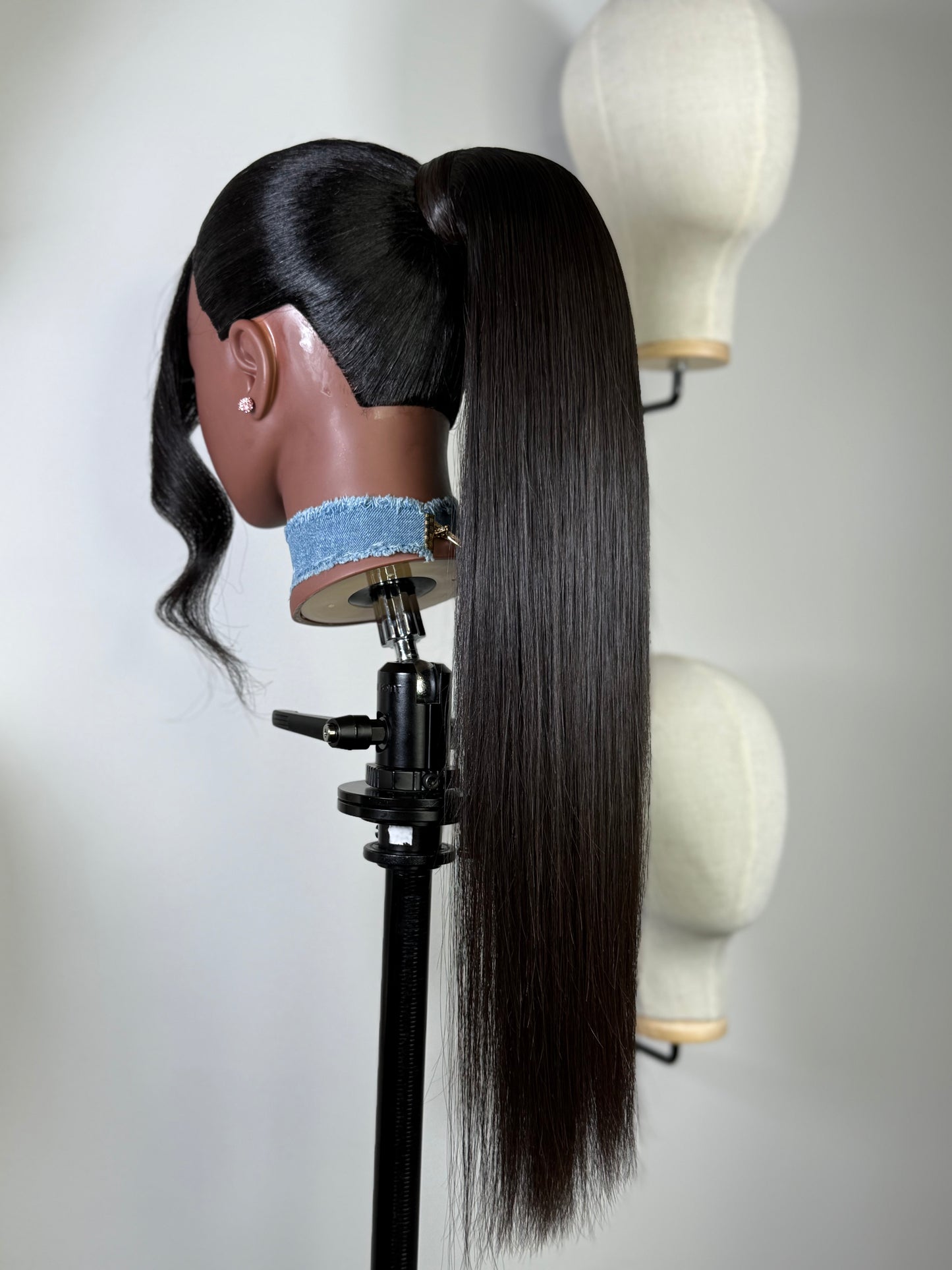 Velvet Flow luxury tie ponytail from Luxe Wraps Collection by Wigs by Shanai.