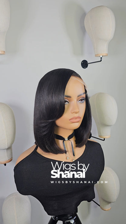 The Serene – Pre-Styled Glueless Bob Wig, 100% Human Hair, Lightweight & Natural Look.