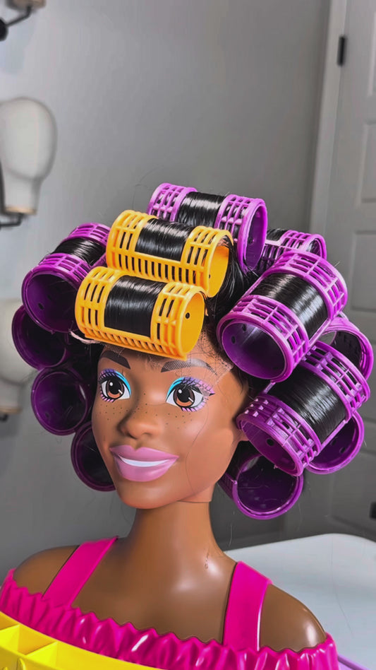 Mini Mane Human Hair Wig for 15” Styling Head (Modeling Head Not Included).