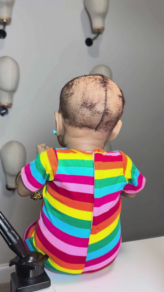 Mini Mane Collection🎀 – Human Hair Glueless Wigs for Reborn Dolls