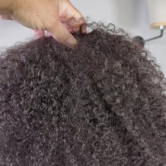 Curly half-down glueless wig – The Island Girl by Wigs by Shanai.