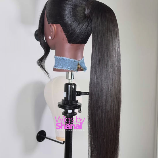 Velvet Flow luxury tie ponytail from Luxe Wraps Collection by Wigs by Shanai.
