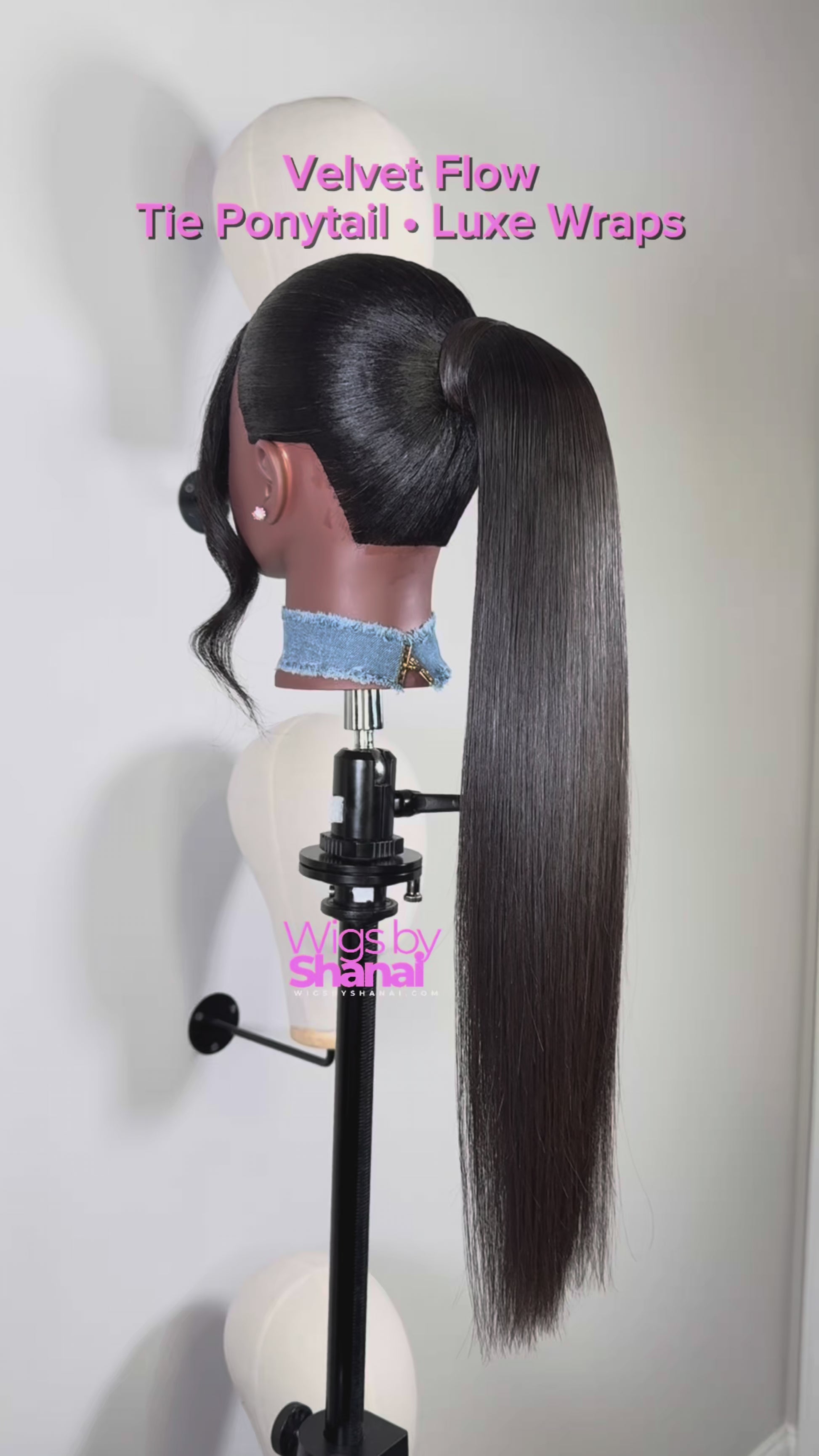 Velvet Flow luxury tie ponytail from Luxe Wraps Collection by Wigs by Shanai.