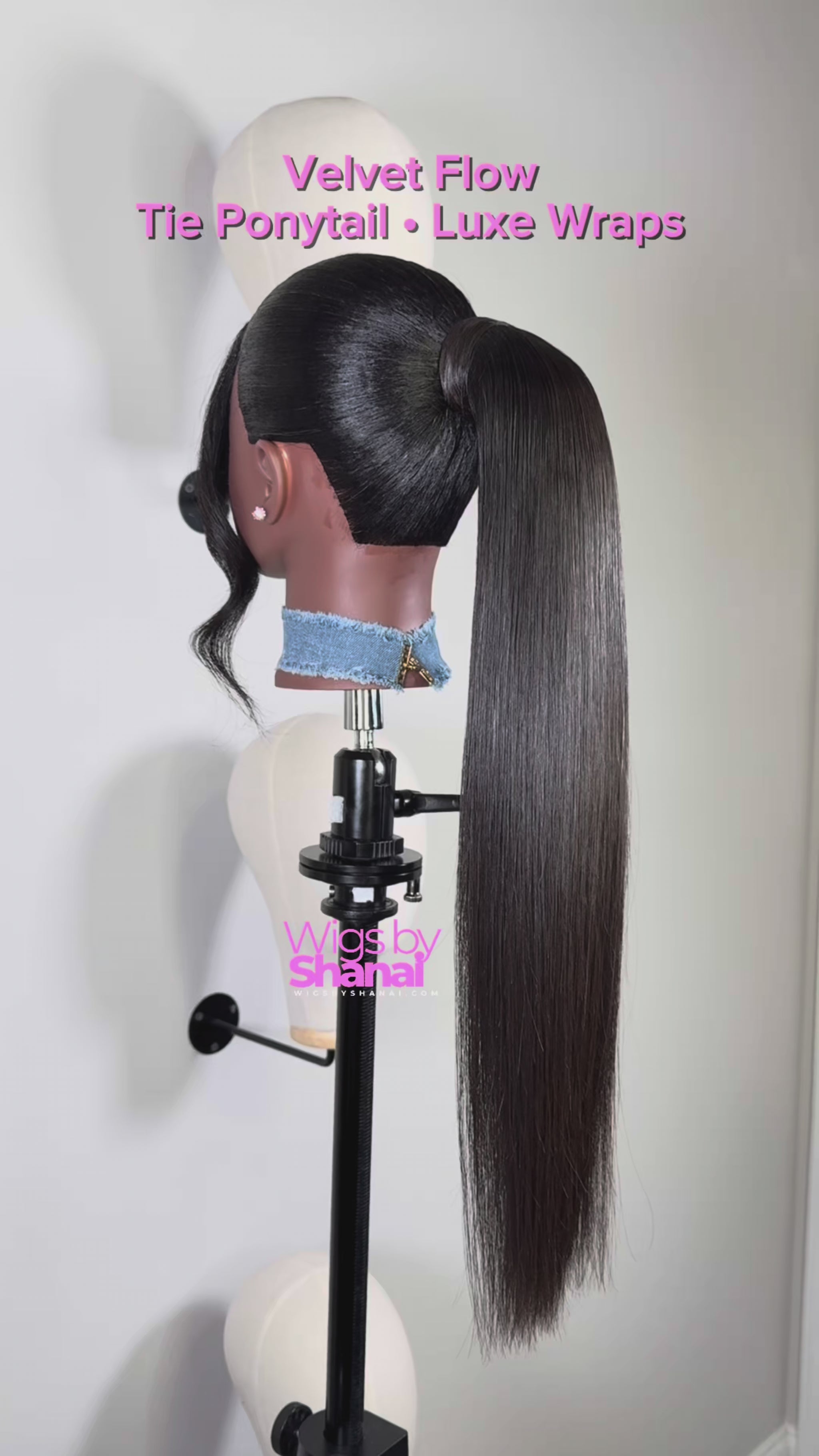 Velvet Flow luxury tie ponytail from Luxe Wraps Collection by Wigs by Shanai.