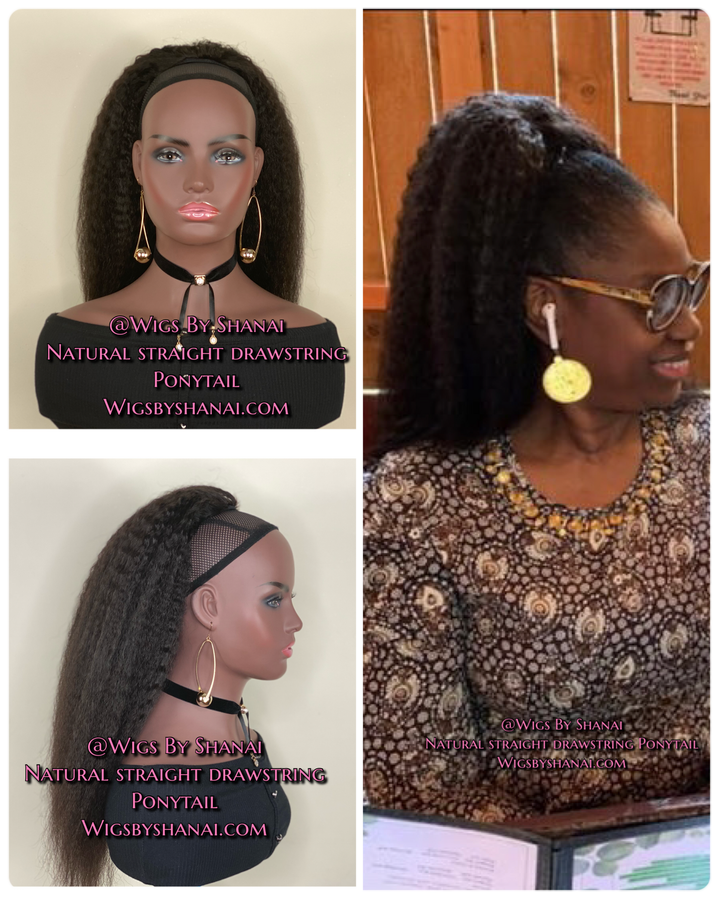 NATURAL STRAIGHT DRAWSTRING PONYTAIL