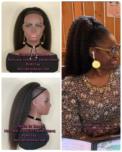 NATURAL STRAIGHT DRAWSTRING PONYTAIL