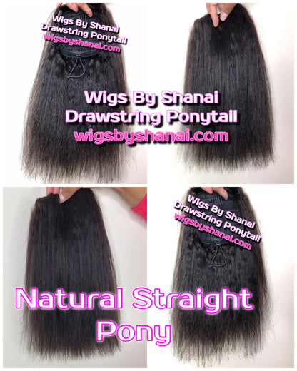 NATURAL STRAIGHT DRAWSTRING PONYTAIL