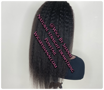 NATURAL STRAIGHT DRAWSTRING PONYTAIL