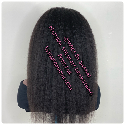 NATURAL STRAIGHT DRAWSTRING PONYTAIL