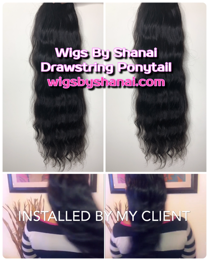 BODY WAVE/NATURAL WAVE DRAWSTRING PONYTAIL