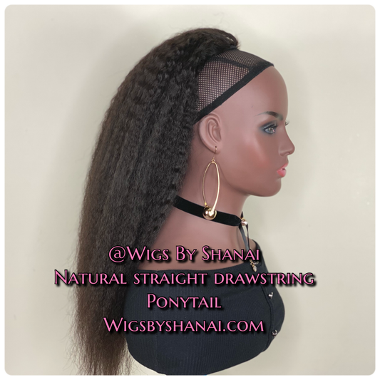 NATURAL STRAIGHT DRAWSTRING PONYTAIL