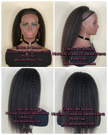 NATURAL STRAIGHT DRAWSTRING PONYTAIL